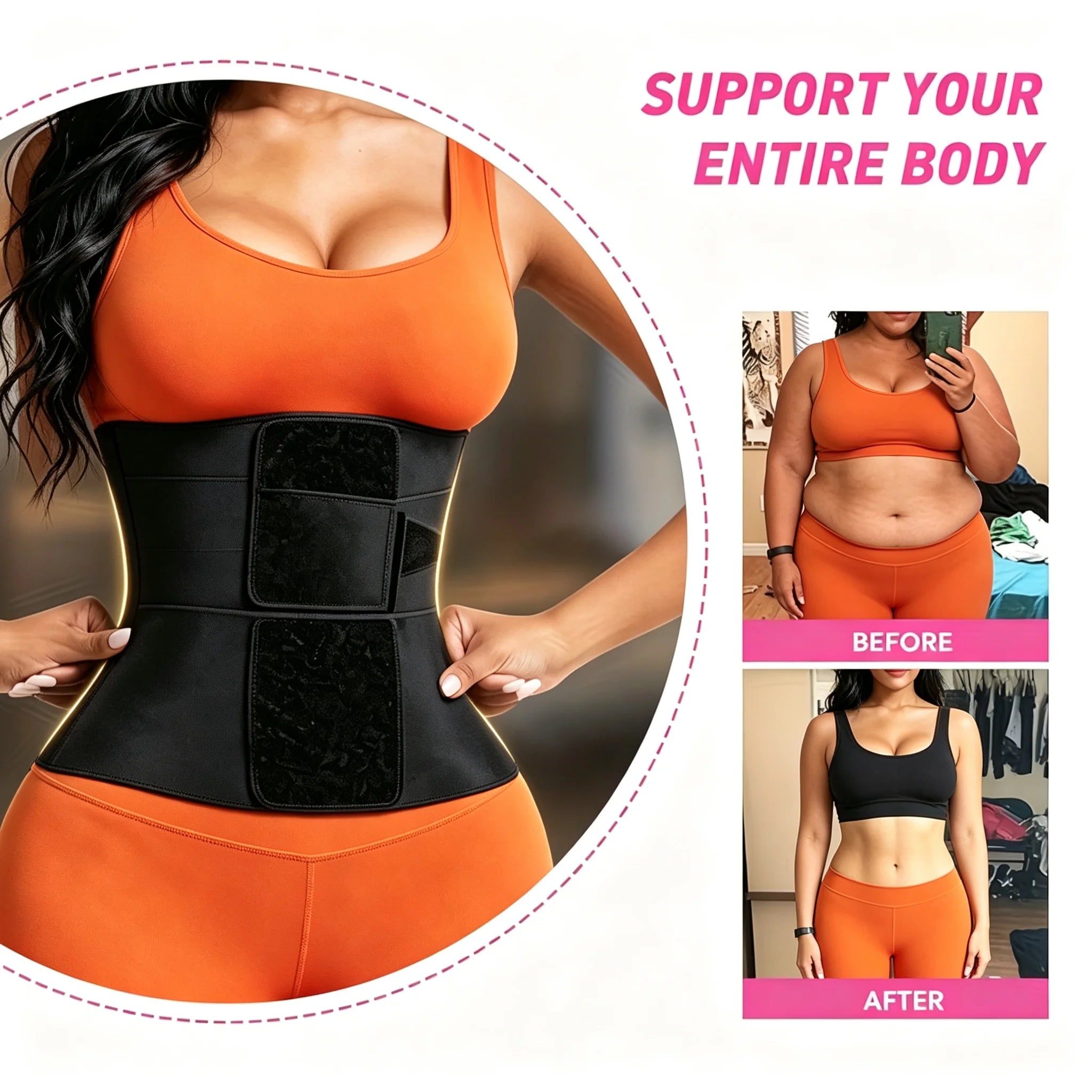 Women's Leopard Print Triple-Wrap Waist Cincher | High-Elasticity Nylon Tummy Control Belt | Adjustable Velcro Compression Waist Trainer | Dual-Purpose for Workout and Everyday Wear