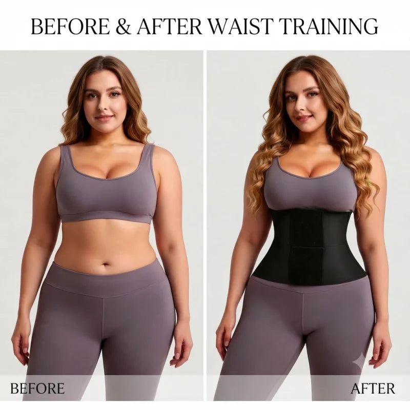 Women's Leopard Print Triple-Wrap Waist Cincher | High-Elasticity Nylon Tummy Control Belt | Adjustable Velcro Compression Waist Trainer | Dual-Purpose for Workout and Everyday Wear