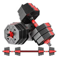 Adjustable Dumbbell to Barbell Fitness Set – 44lbs Anti-Slip Grip, 3-in-1 Home Gym Strength Training Barbell Weight Set