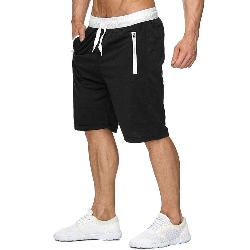 Summer Men's New Beach Shorts Sports Short Pants comfortJogging Breathable Shorts Men Zipper Pockets Loose Running Sports Shorts