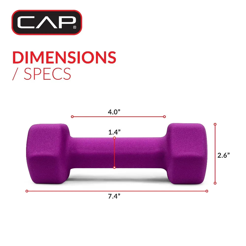 Neoprene Coated Hex Dumbbell 5 Pound Pair for Home Gym Fitness Workout Strength Training