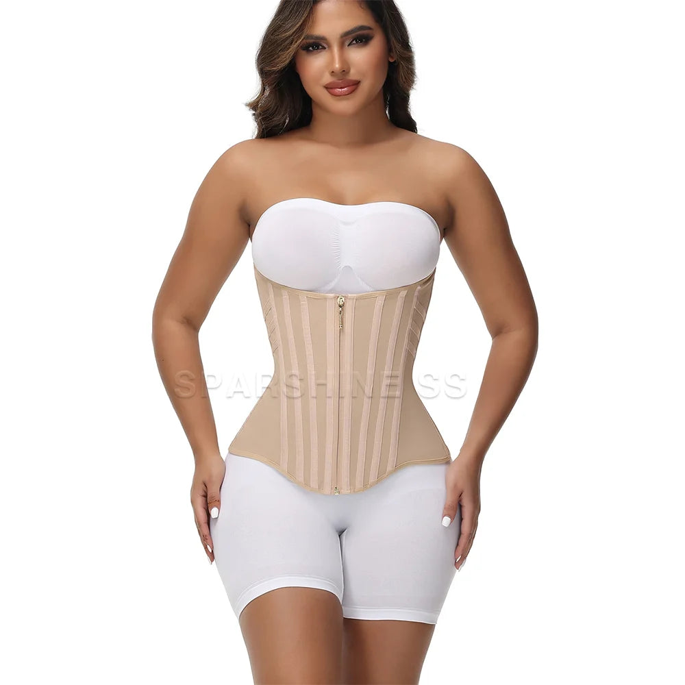 Fajas Waist Trainer for Women Colombian Girdle Corset with Bones Body Shaper Slimming Belt Waist Trimmer Tummy Control Shapewear