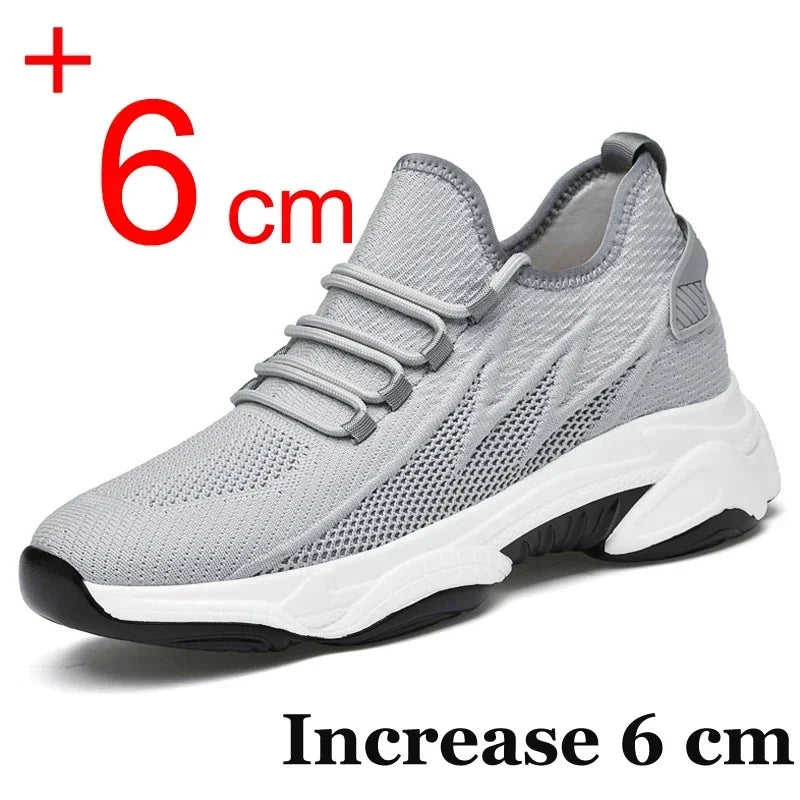 Increasing Men Sneakers Casual Heightening Shoes 8cm Height Increase Shoes for Summer Breathable 6cm Elevator