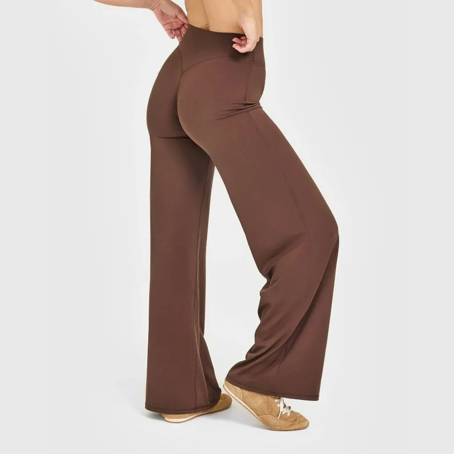 NCLAGEN Sport Trousers SoftMotion Straight-Leg Pants Women's High Waist Yoga Bottoms GYM Naked Feel Pilates Running