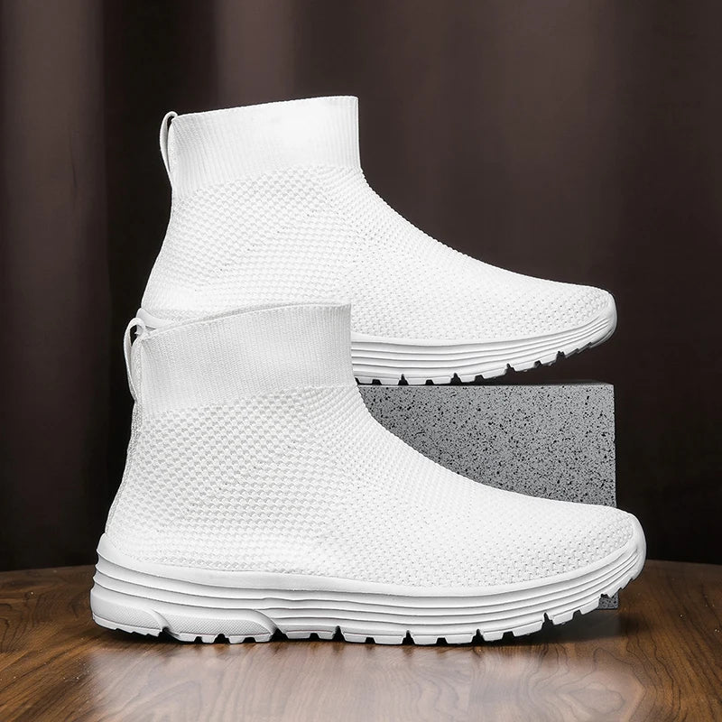Couple Running Shoes for Men Women Black Mesh  Casual Sneakers Lightweight High-top Breathable Comfortable Gym Jogging Shoes Man