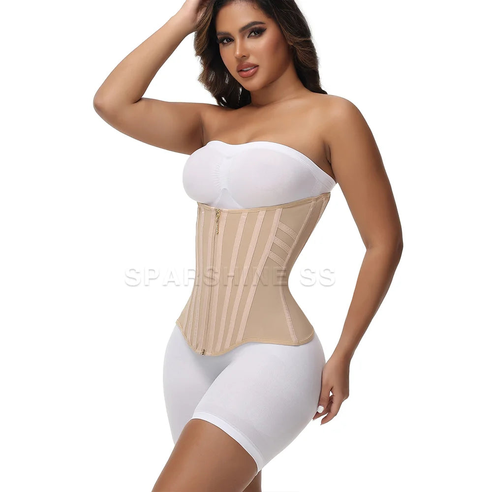 Fajas Waist Trainer for Women Colombian Girdle Corset with Bones Body Shaper Slimming Belt Waist Trimmer Tummy Control Shapewear