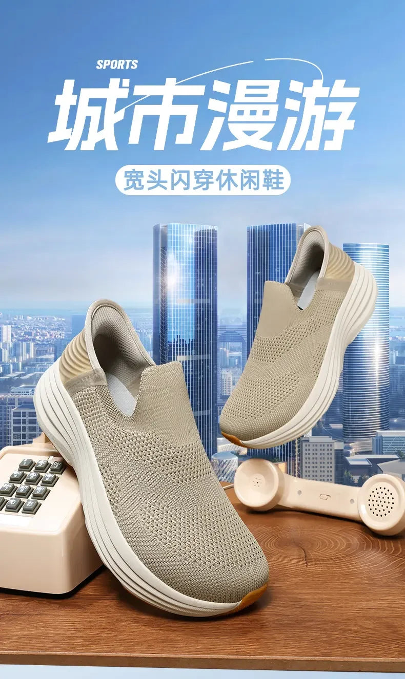 2026 New Slip On Walking Shoes Men Breathable Soft Sole Comfortable Casual Sneakers