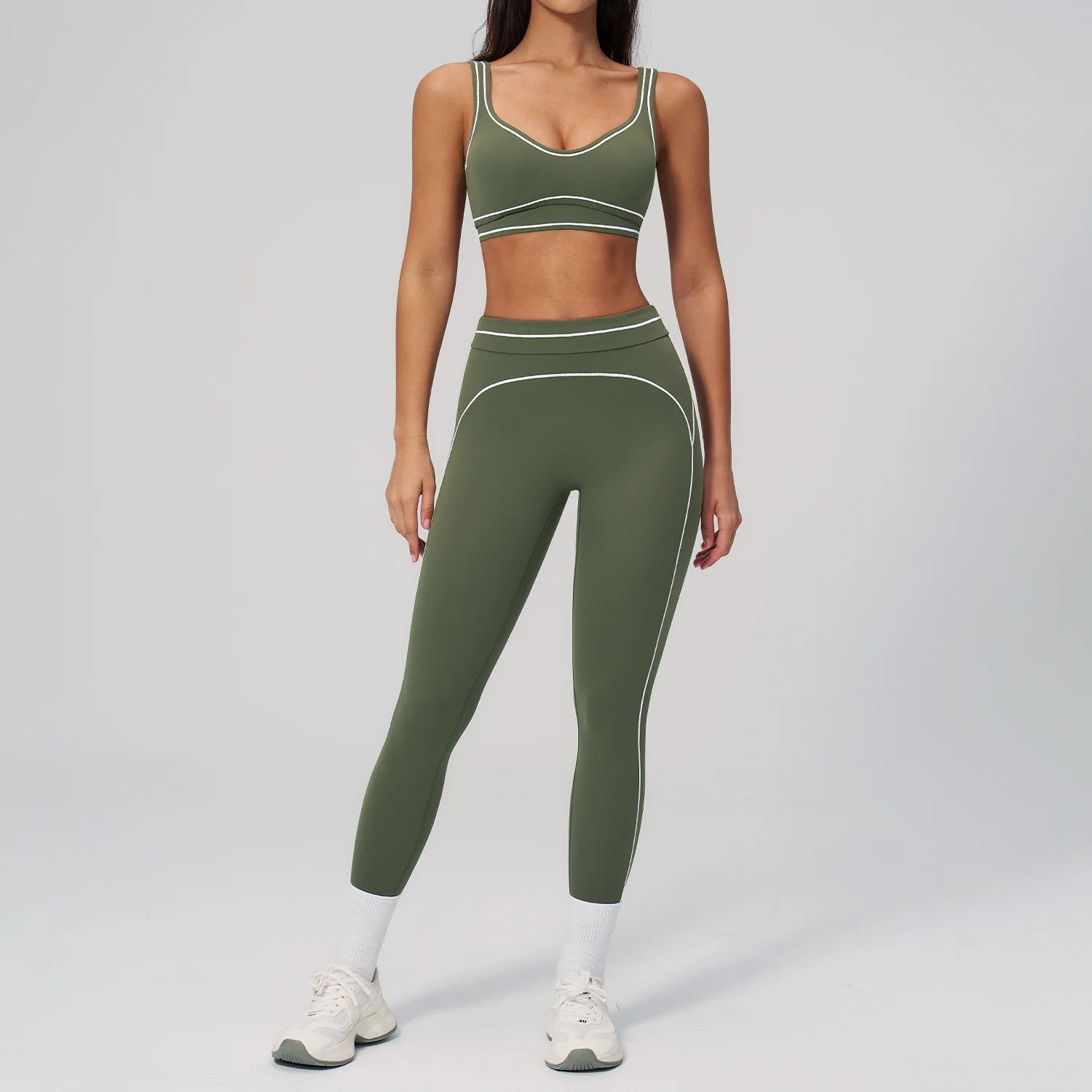 Fitness Suit 2PCS Yoga Set Women's Tracksuit Sports Outfits Gym Running Push Up Sportswear Legging Athletic Wear Workout Clothes