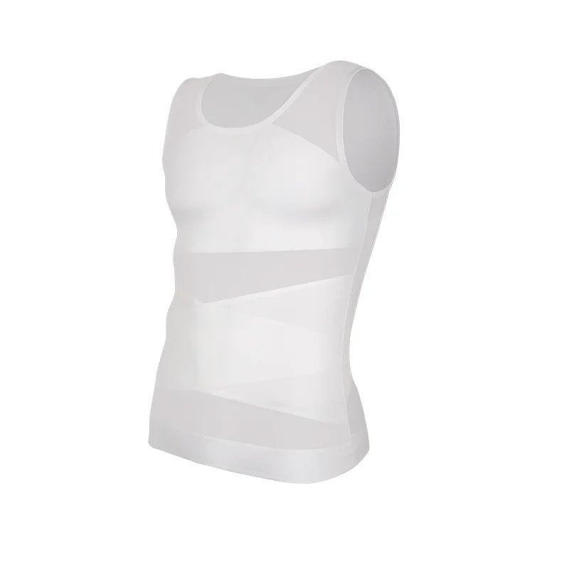 Men's Shapewear Tank Top Gynomastica Sleeveless Vest Cross Mesh Suit 3XL Compression Shirt for Men Slimming Undershirt Tummy Control Body Shaper Breathable Waist Trainer Underwear Soft Back Support Fitness