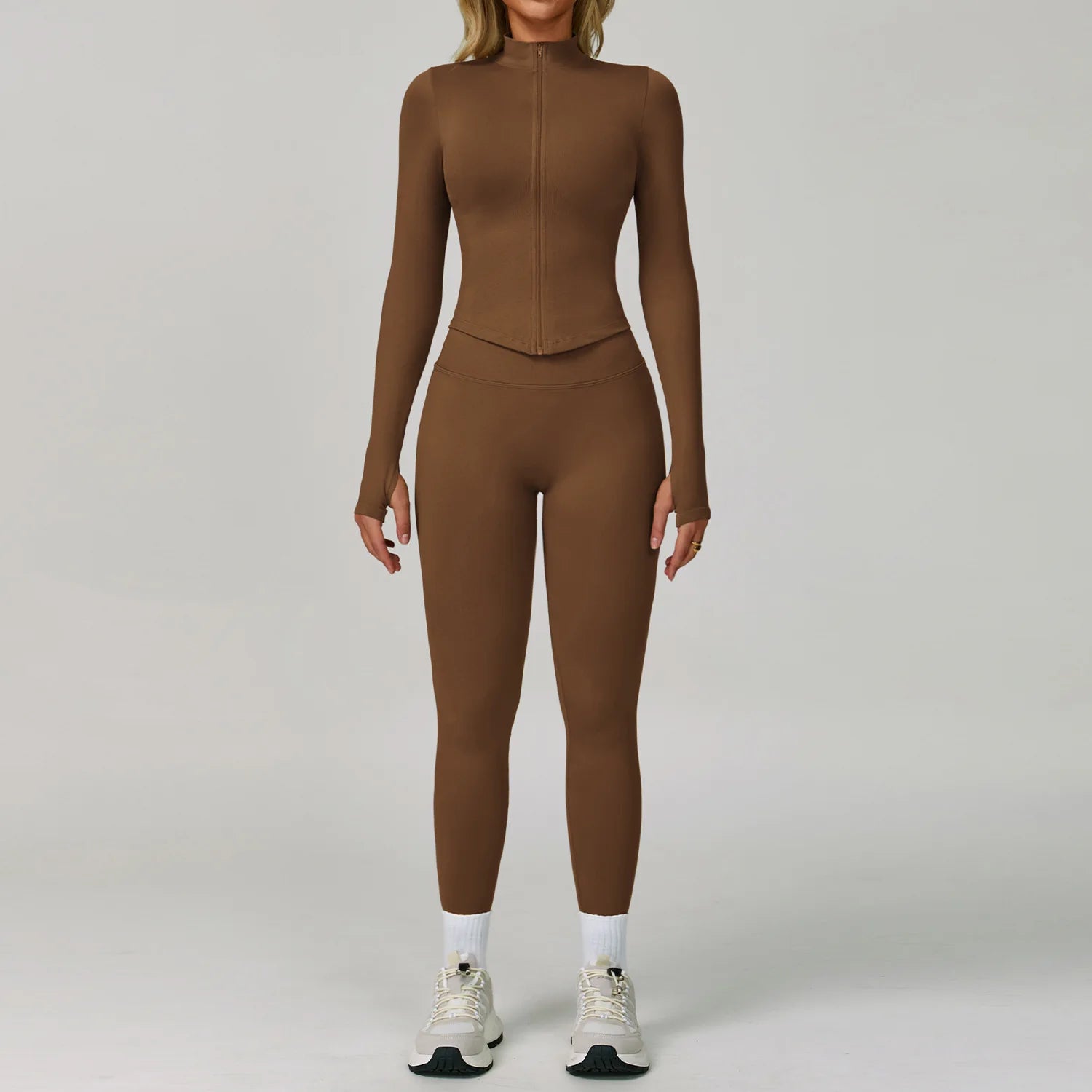 2/3PCS Seamless Yoga Set Gym Workout Suits Athletic Wear Women Legging Fitness Bra Crop Top Long Sleeve Sports Suits Sportswear