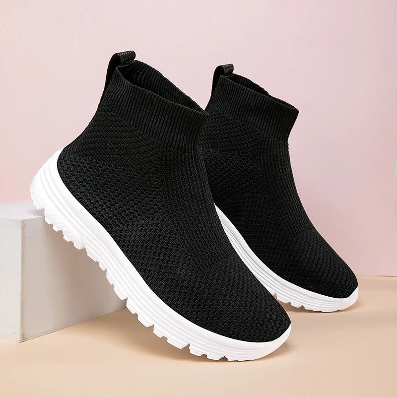 Couple Running Shoes for Men Women Black Mesh  Casual Sneakers Lightweight High-top Breathable Comfortable Gym Jogging Shoes Man