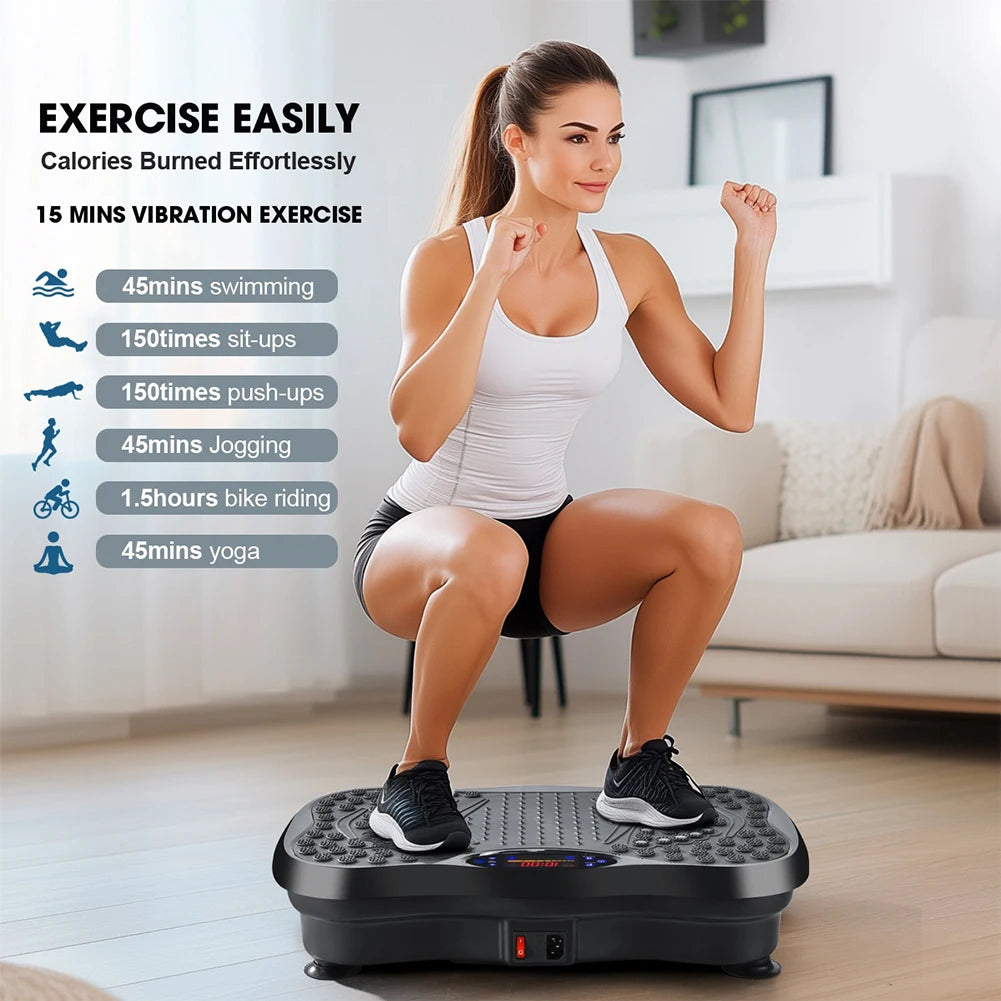 Vibration Plate Exercise Machine Bluetooth-Compatible Rhythm Machine Adjustable Speed Full Body Shaker Home Training Equipment