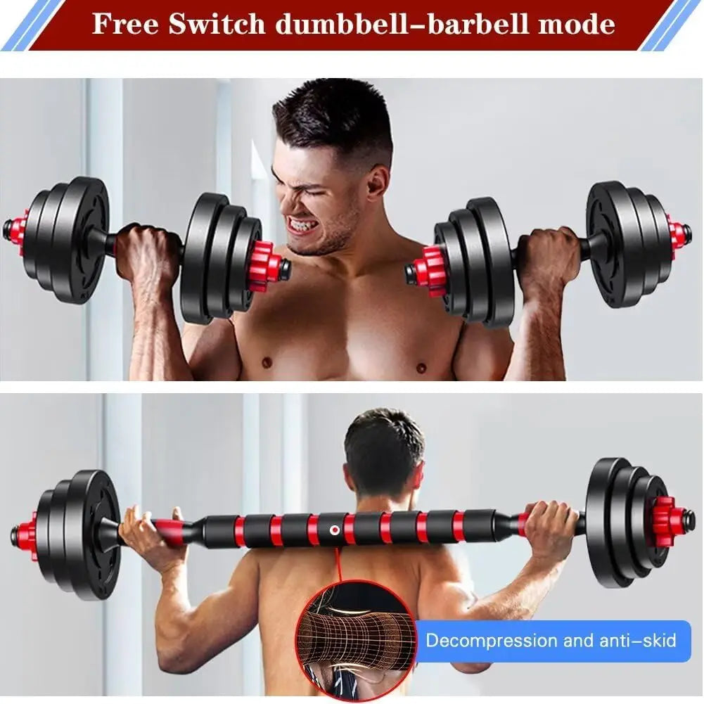 22lb 2-in-1 Adjustable Dumbbell & Barbell Set for Home Exercise & Fitness