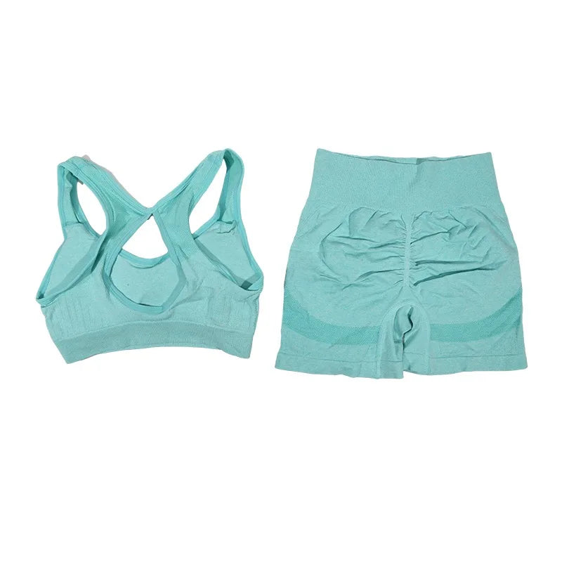 2Pcs Yoga Suit Yoga Sports Underwear Women's Fitness Suit Vest Running Sports Yoga Shorts Set Yoga Set  Workout Set