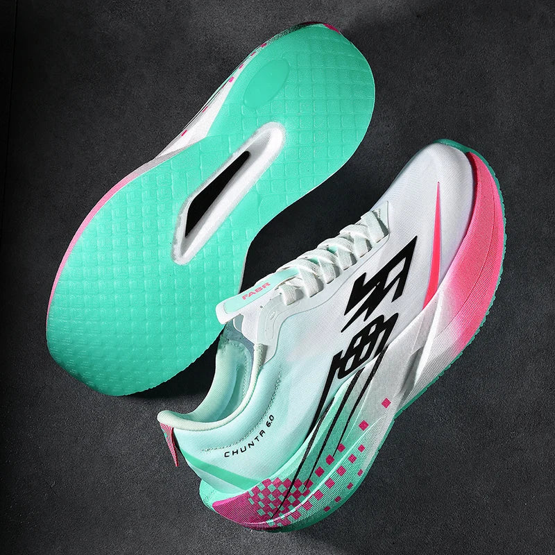 Men's Carbon Plate Running Shoes, Women's Ultra Light, Breathable, Anti Slip, Wear-Resistant Marathon Chunta Sports Shoes