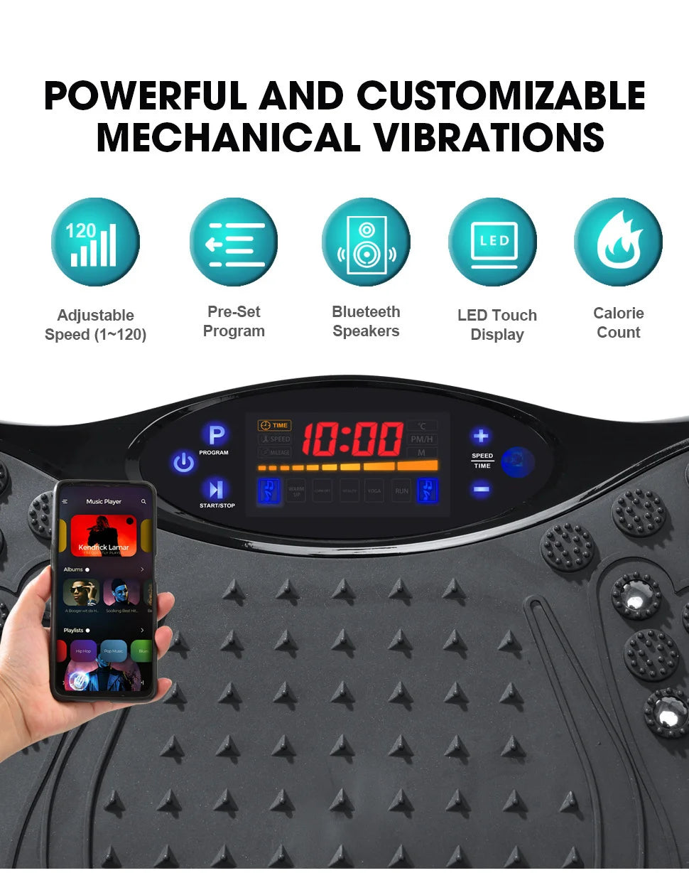 Vibration Plate Exercise Machine Full Body Workout Vibration Platform with Loop Band Lymphatic Drainage Machine for Body Shaping