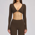 Sports Yoga Long Sleeve V T-shirt Sportswear Woman Gym Women's Female Clothing Slim Fit Sportswear Workout Clothes Fitness Wear