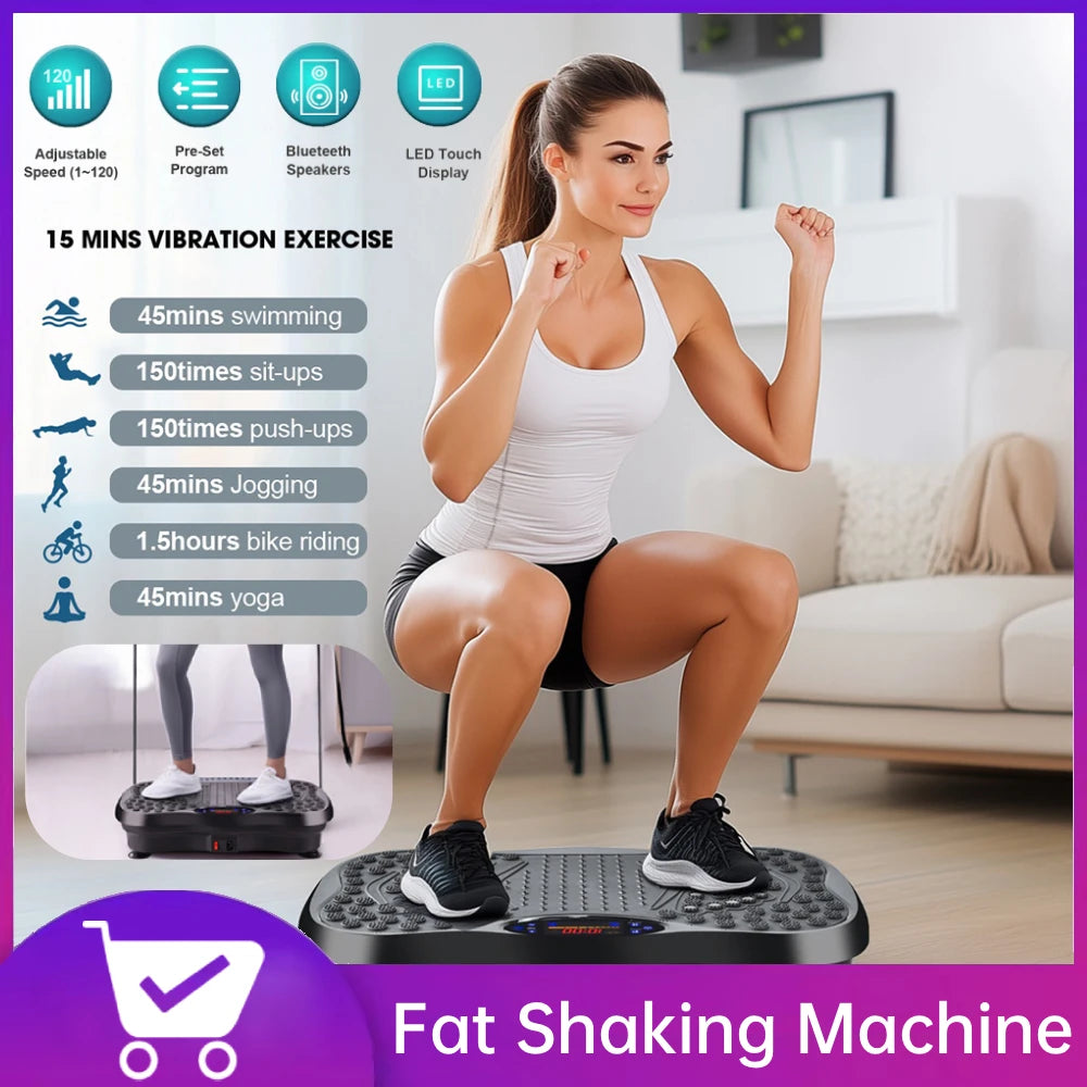Fat Shaking Machine Bluetooth Full Body Fat-Burning Adjustable Speed Workout Vibrate Stand For Home Training & Fitness Equipment