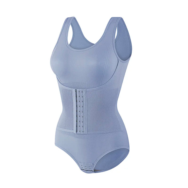 Aishang Bodysuit Shapewear with Zipper Belt Women Tummy Control Faja Full Body Shaper Waist Trainer Slimming Cincher Corset Tops