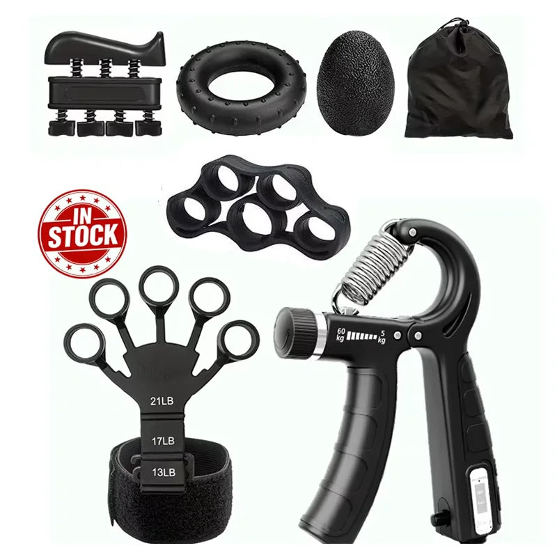 Grip Strength Trainer Set Wiht Finger Trainer Hand Grip Enhancer Finger Stretcher Grip Ring Muscle Decompression Ball