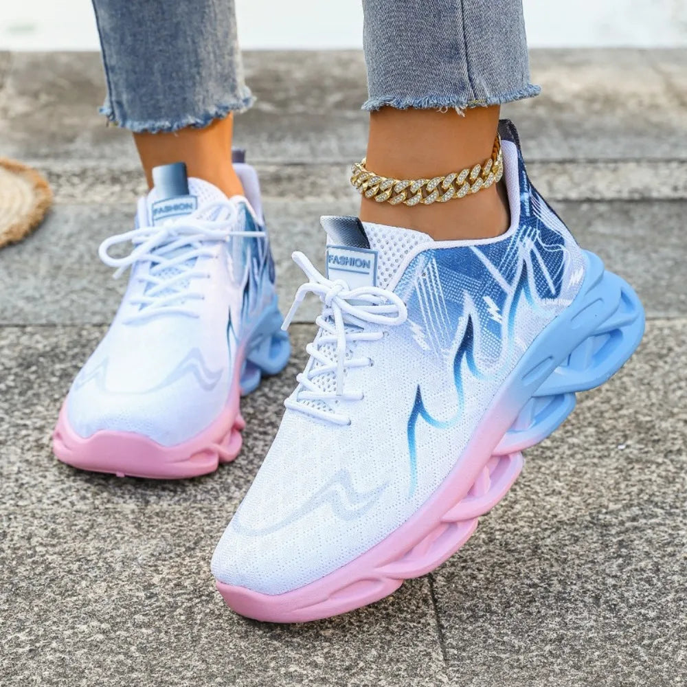 Women Casual Sports Shoes Breathable Lightweight Sneakers Anti-slip Flats Outdoor Running Walking Shoes Female Vulcanized Shoes