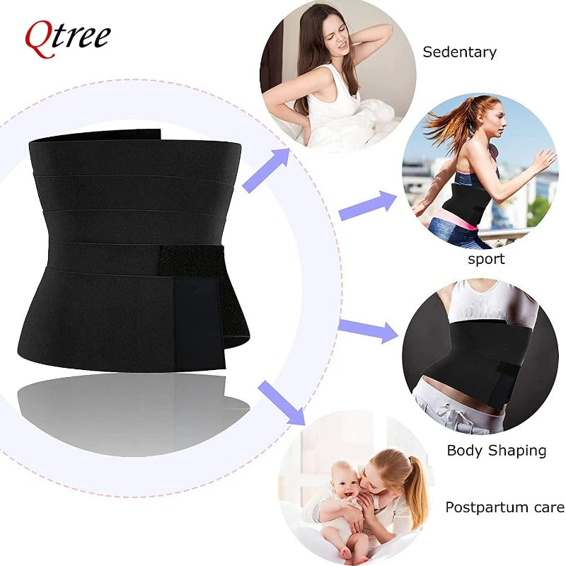 Qtree 3M-6M Waist Trainer Body Shaper Sweat Slimming Belt Shapewear Women Wrapssports And Fitness Abdominal Tightening Strap