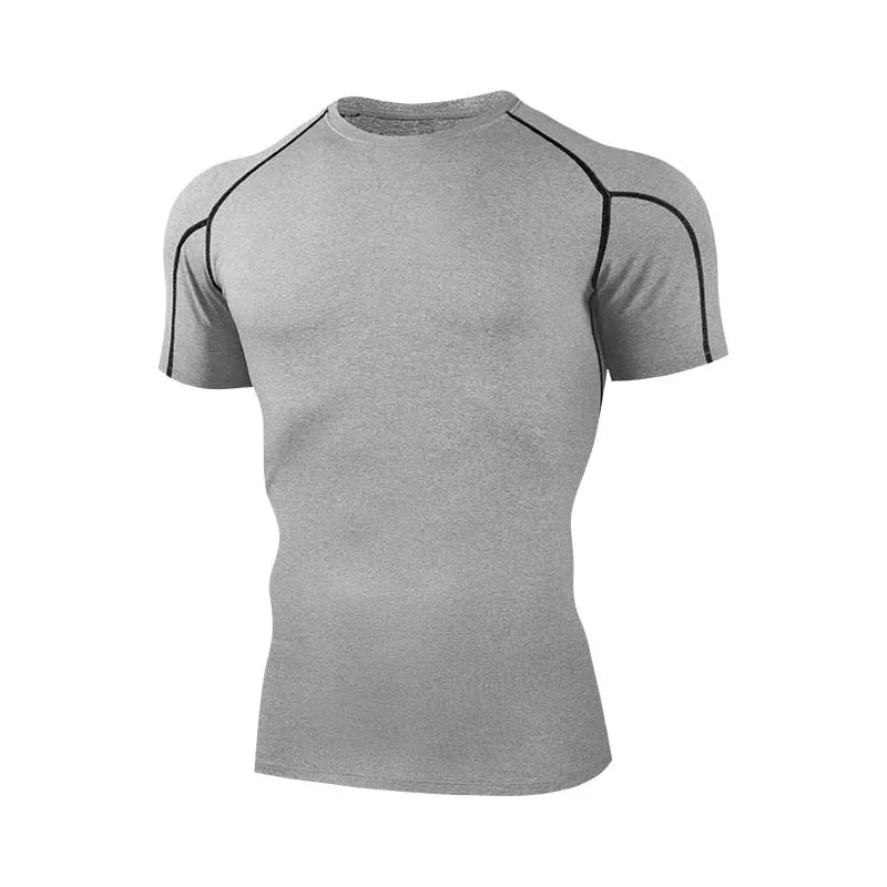 2025 Compressed T-shirt Men's sportswear Running T-shirt Elastic Quick-drying Exercise T-shirt for men exercising in the gym