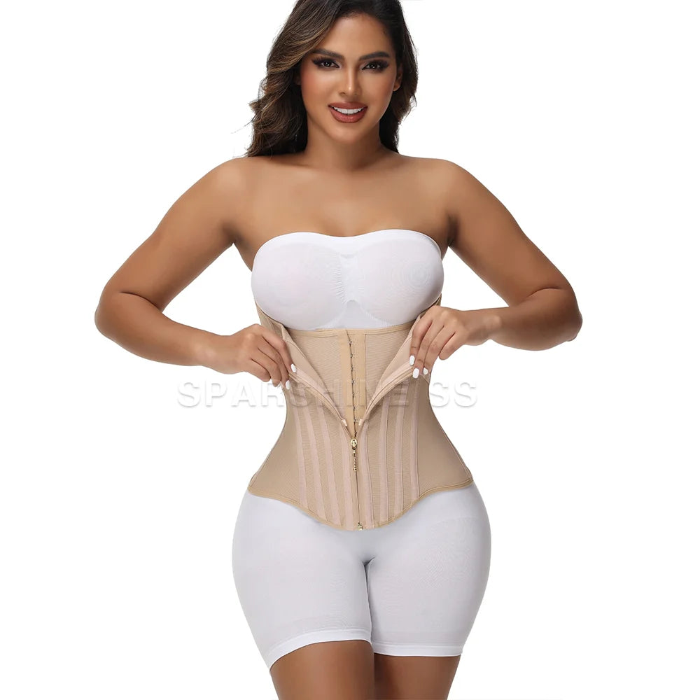 Fajas Waist Trainer for Women Colombian Girdle Corset with Bones Body Shaper Slimming Belt Waist Trimmer Tummy Control Shapewear