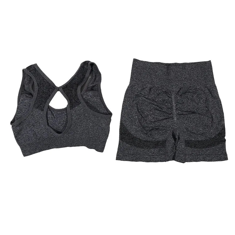 2Pcs Yoga Suit Yoga Sports Underwear Women's Fitness Suit Vest Running Sports Yoga Shorts Set Yoga Set  Workout Set