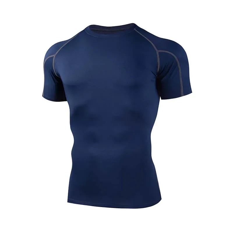 2025 Compressed T-shirt Men's sportswear Running T-shirt Elastic Quick-drying Exercise T-shirt for men exercising in the gym