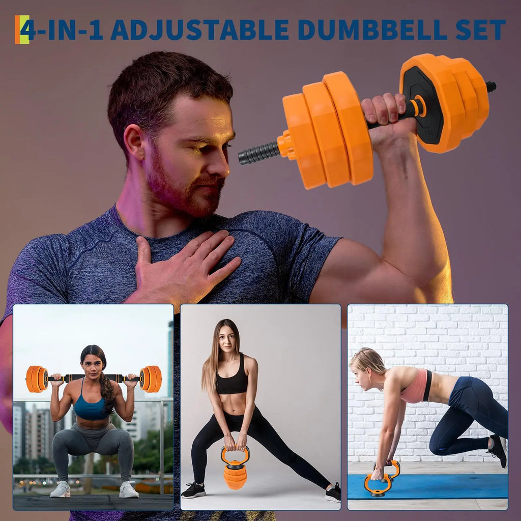 Adjustable Dumbbells, 44lbs Free Weight Set with Connector,4 In1 Dumbbells Set Used As Barbell,Kettlebells,Push Up Stand for Home Gym