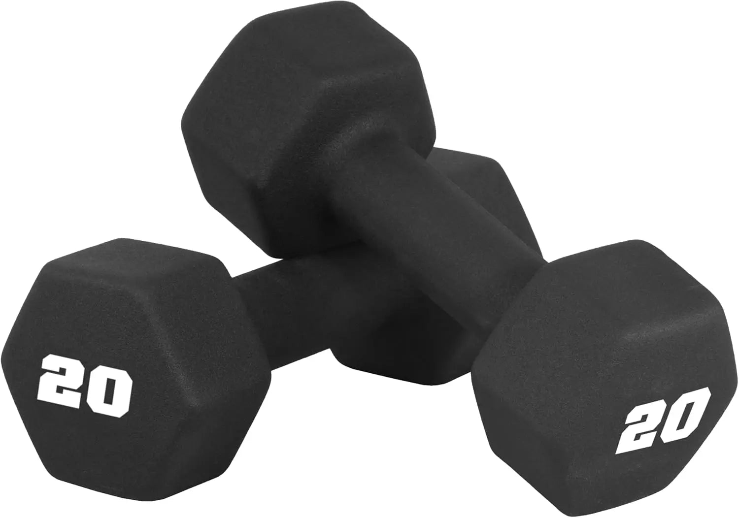 CAP 20 LB Neoprene Dumbbell Hand Weights - Pair | Black