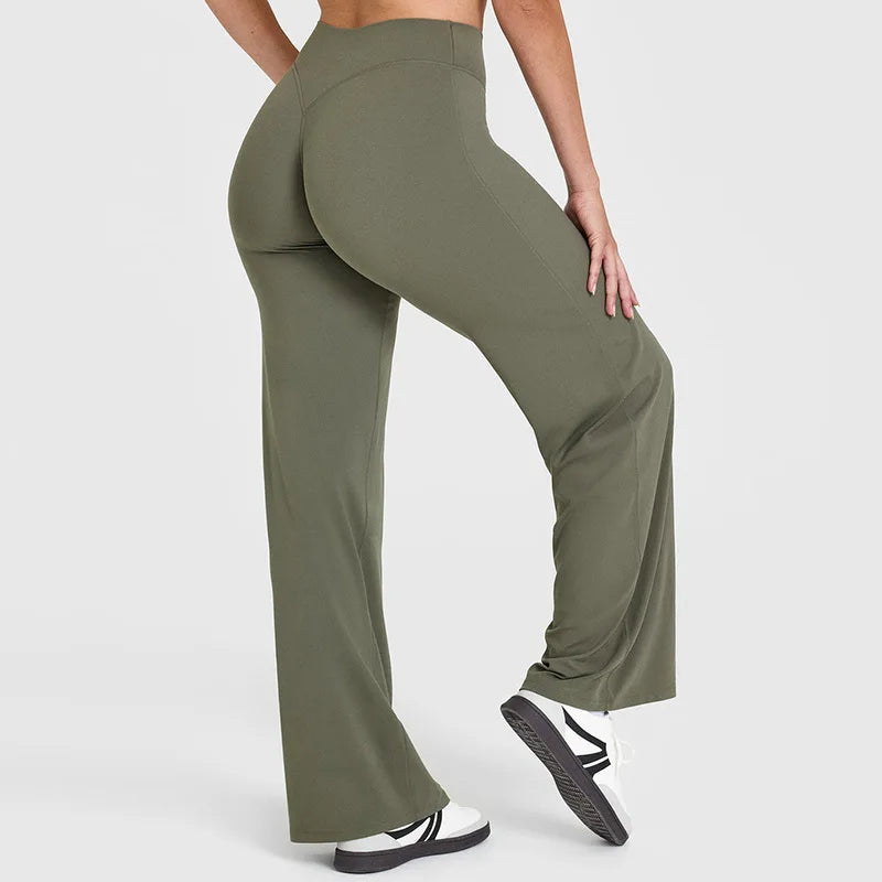 NCLAGEN Sport Trousers SoftMotion Straight-Leg Pants Women's High Waist Yoga Bottoms GYM Naked Feel Pilates Running