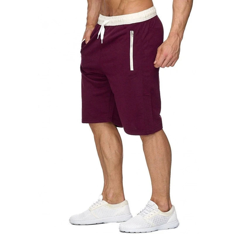 Summer Men's New Beach Shorts Sports Short Pants comfortJogging Breathable Shorts Men Zipper Pockets Loose Running Sports Shorts