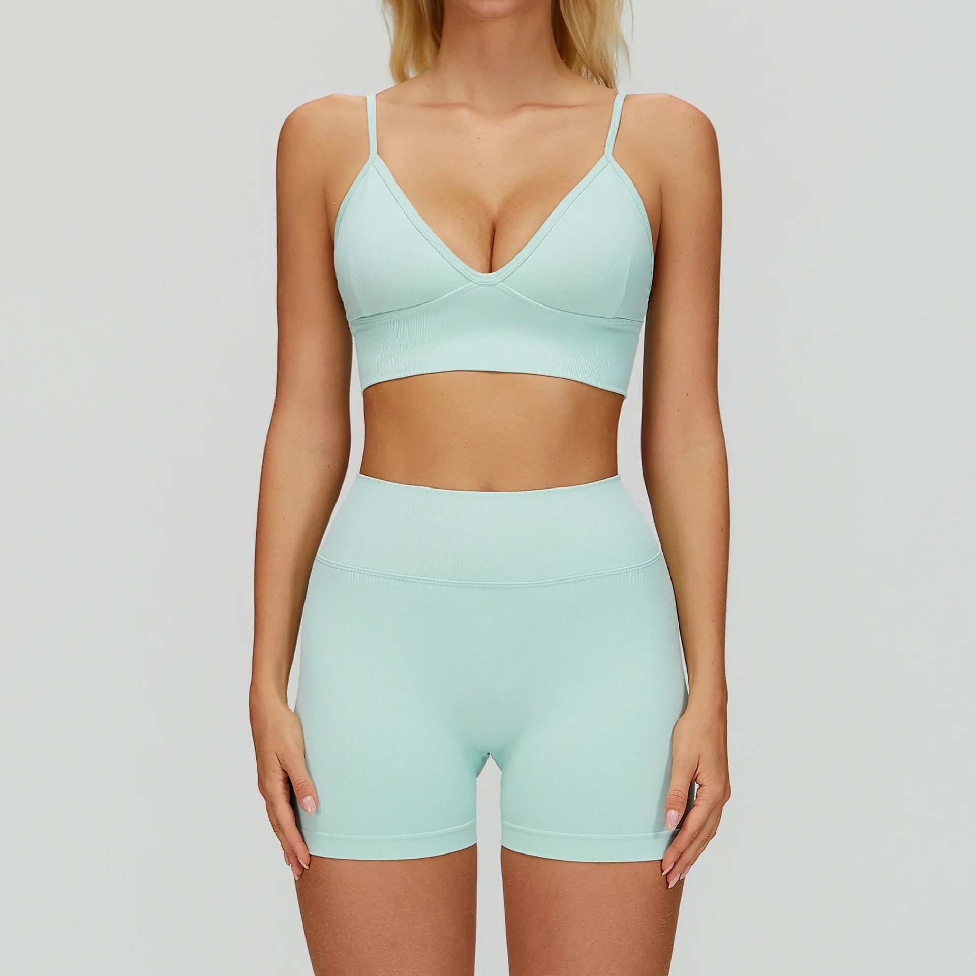 2/3PCS Seamless Yoga Set Gym Workout Suits Athletic Wear Women Legging Fitness Bra Crop Top Long Sleeve Sports Suits Sportswear