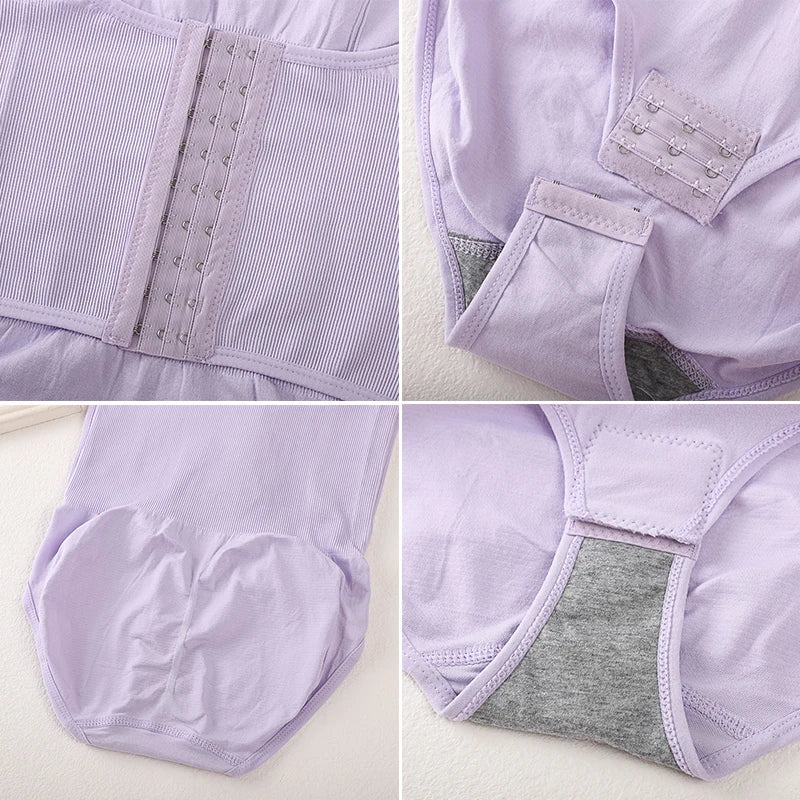 Aishang Bodysuit Shapewear with Zipper Belt Women Tummy Control Faja Full Body Shaper Waist Trainer Slimming Cincher Corset Tops