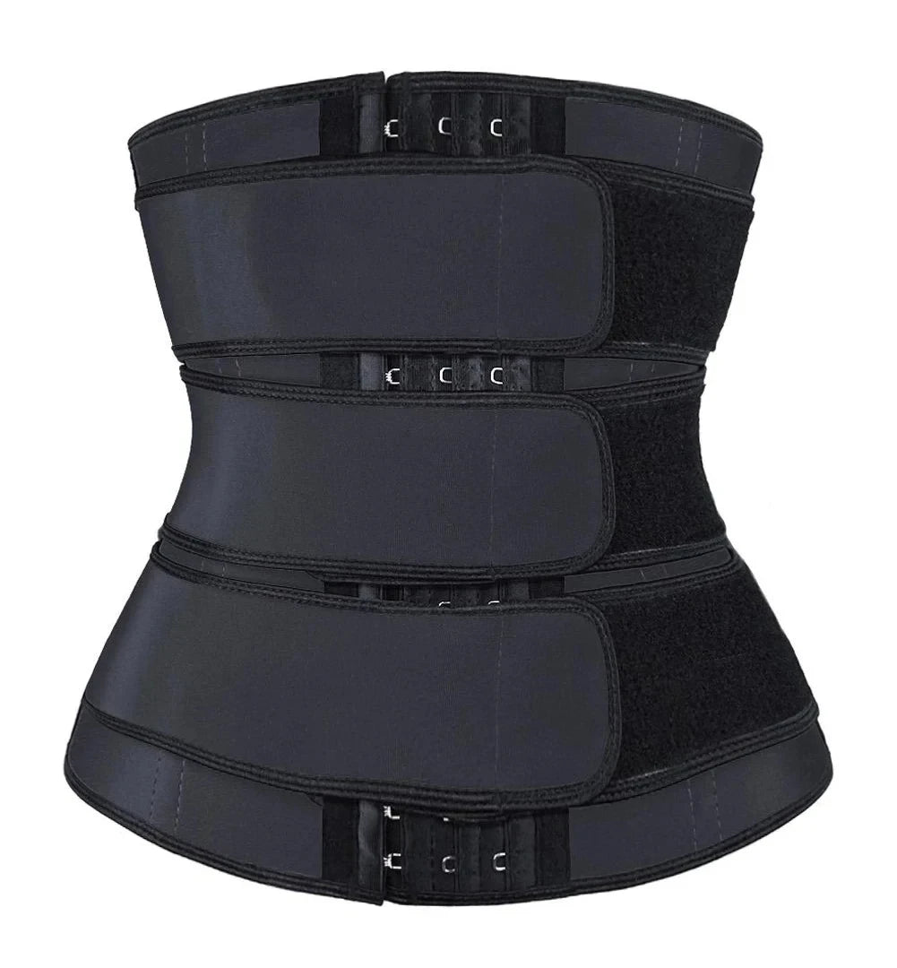 Women Waist Trimmer Triple Belts Waist Trainer Shapewear Tummy Control Slimming Fat Burning Body Shaper Compression Sheath Belts