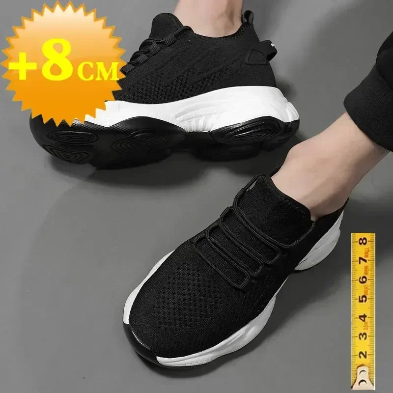 Increasing Men Sneakers Casual Heightening Shoes 8cm Height Increase Shoes for Summer Breathable 6cm Elevator