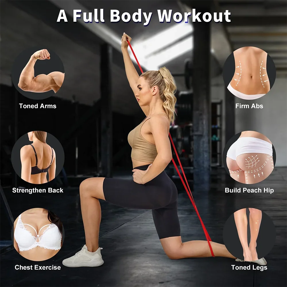 Heavy-Duty 7 Levels Resistance Band Set for Agility Training Yoga Pilates Home Gym Workout Rubber Fitness Accessories