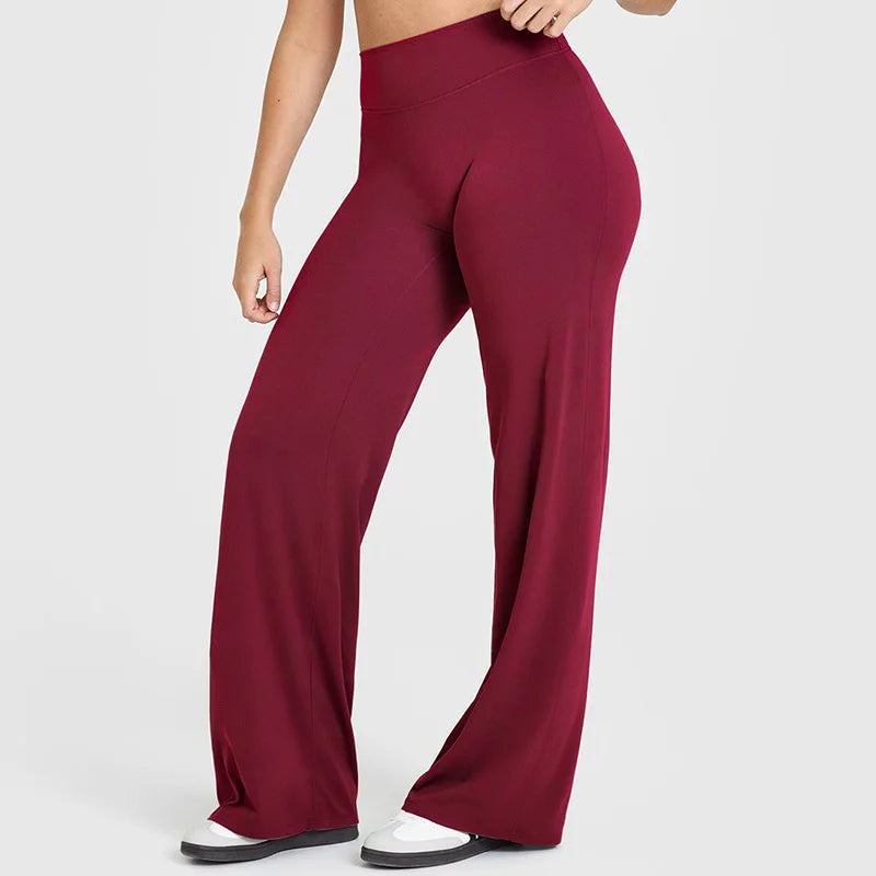NCLAGEN Sport Trousers SoftMotion Straight-Leg Pants Women's High Waist Yoga Bottoms GYM Naked Feel Pilates Running