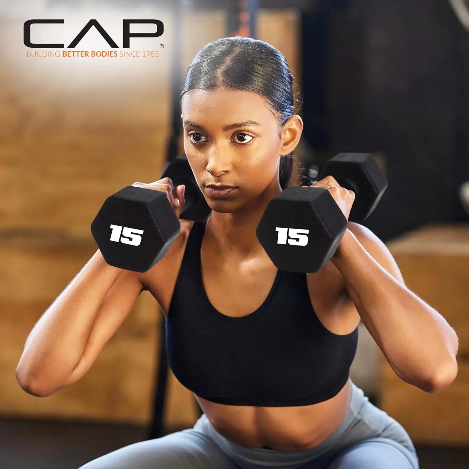 CAP 20 LB Neoprene Dumbbell Hand Weights - Pair | Black