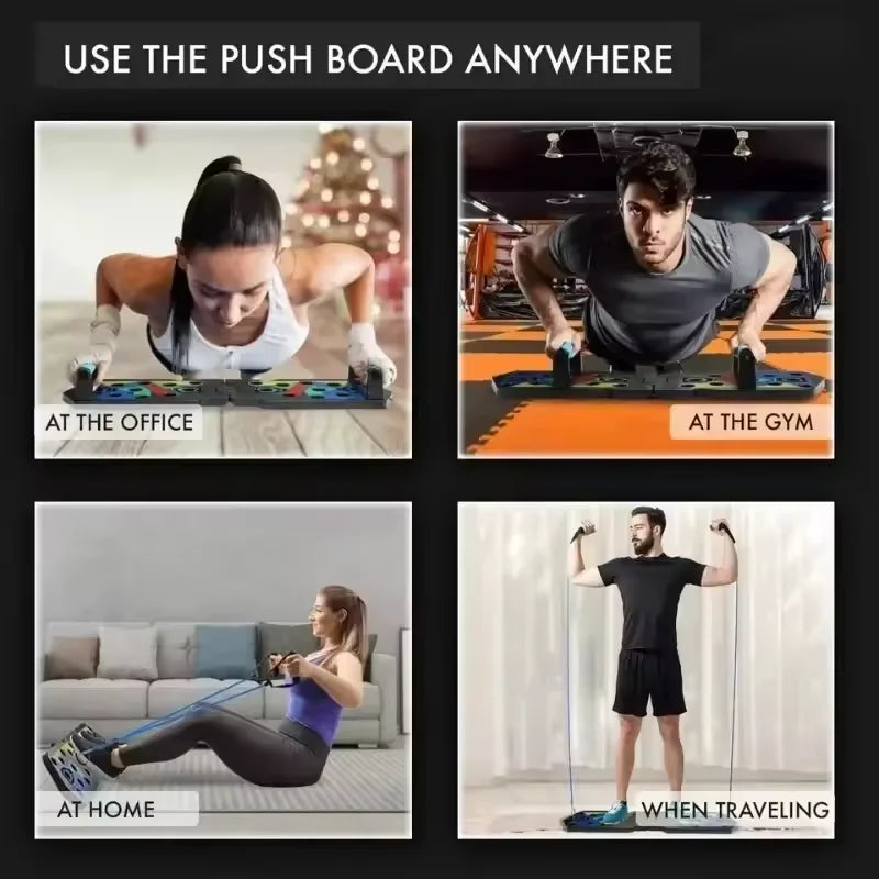Portable Multifunctional Push-up Board Set With Handles Foldable Fitness Equipment For Chest Abdomen Arms And Back Training