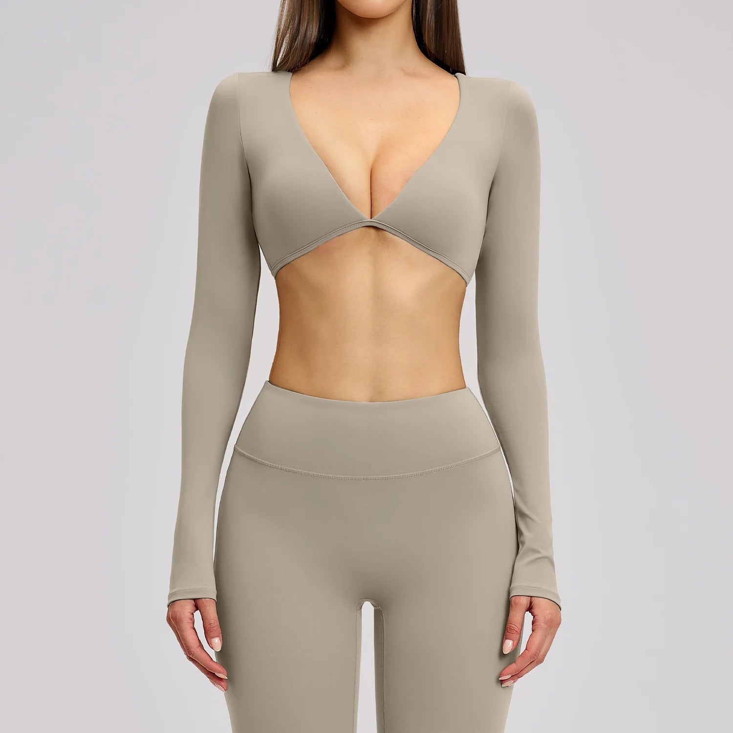 Sports Yoga Long Sleeve V T-shirt Sportswear Woman Gym Women's Female Clothing Slim Fit Sportswear Workout Clothes Fitness Wear