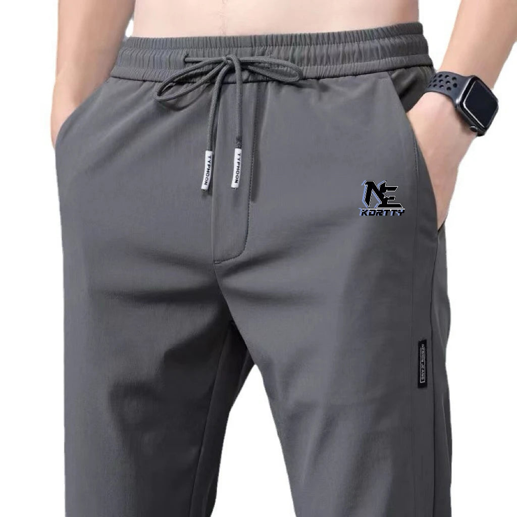 Summer men's ice silk quick drying casual pants slim fit Korean version ice silk pants sports pants straight tube quick drying p