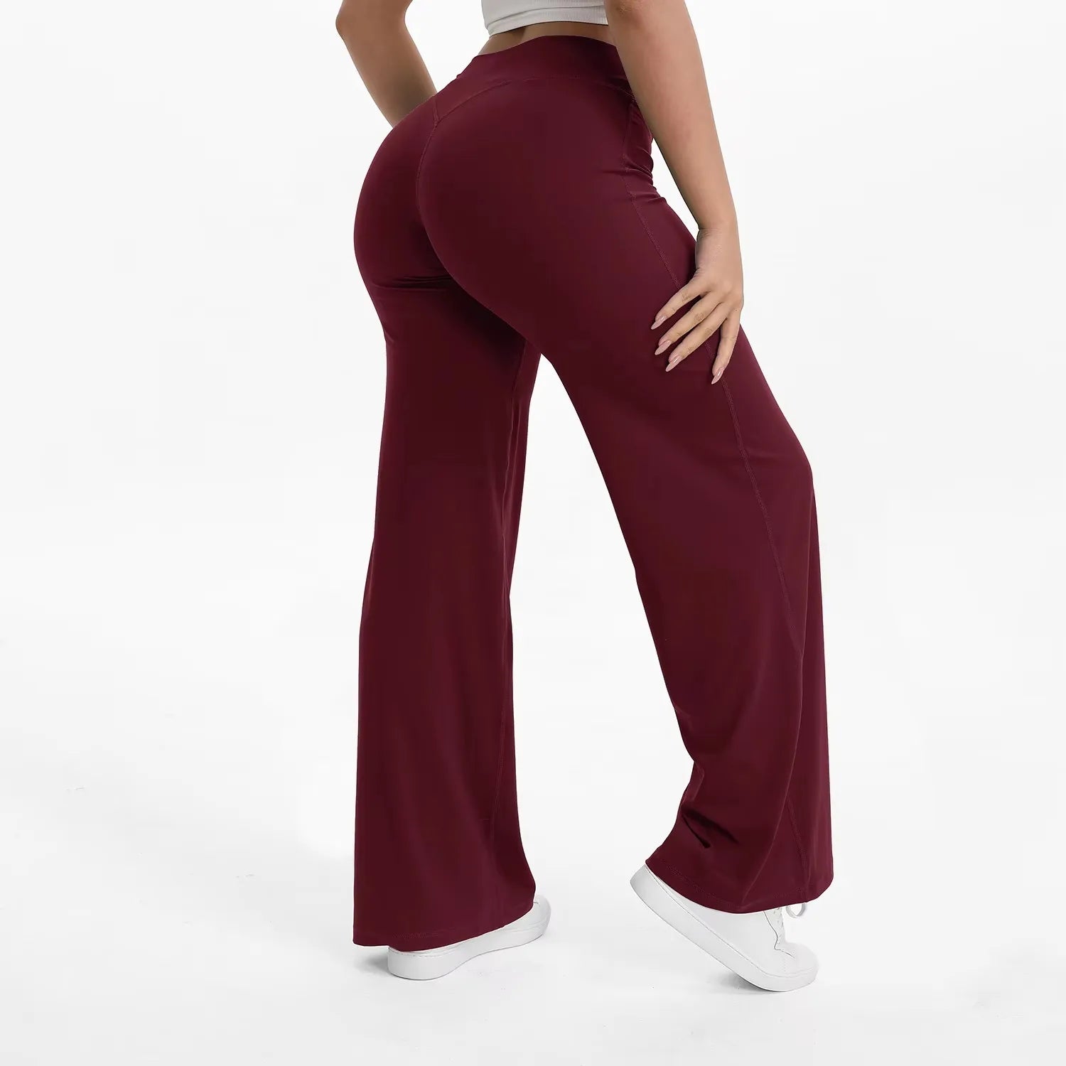 NCLAGEN Sport Trousers SoftMotion Straight-Leg Pants Women's High Waist Yoga Bottoms GYM Naked Feel Pilates Running