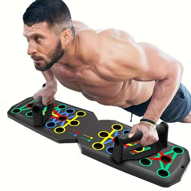 Portable Multifunctional Push-up Board Set With Handles Foldable Fitness Equipment For Chest Abdomen Arms And Back Training