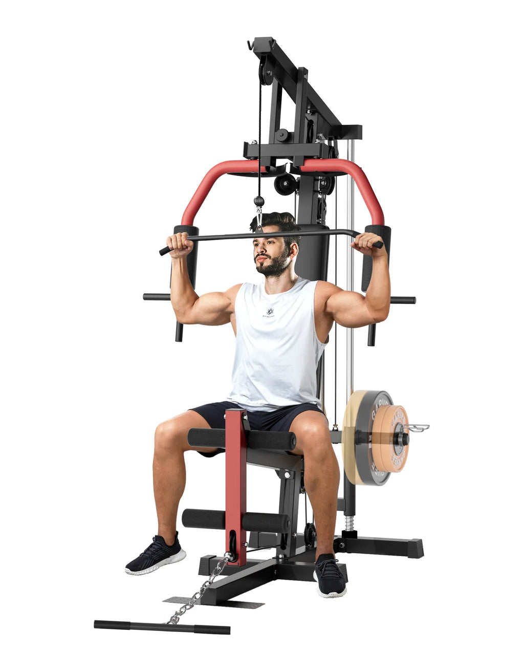 5-In-1 Multifunctional Home Gym Equipment: Full Body Workout Machine with Lat Pulldown, Chest Press, Leg Extension & Seated Row