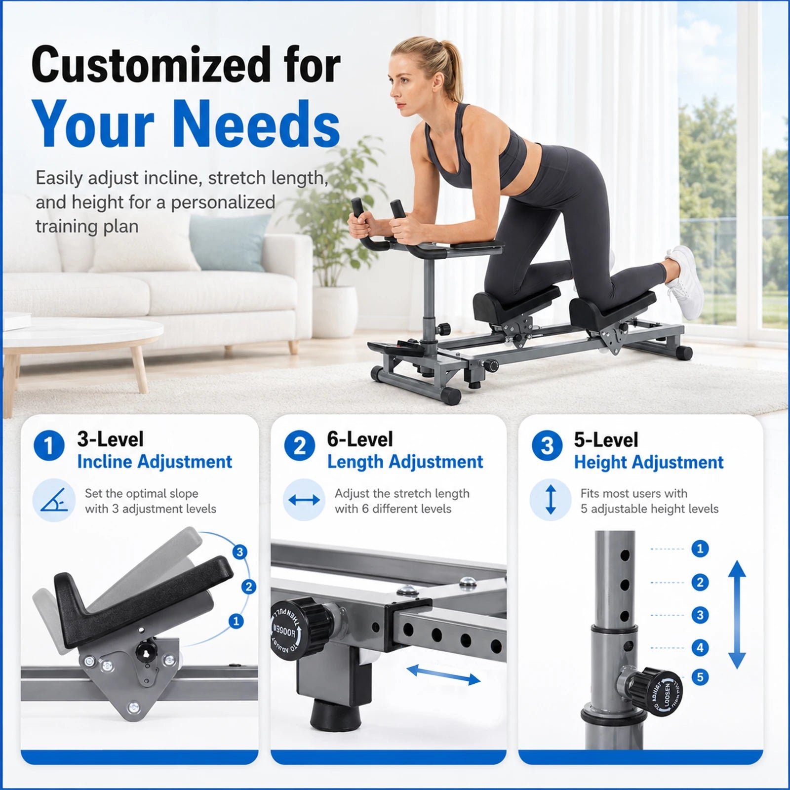 Primal Crawl & Spine Twist and Stretch Trainer – Full Body Low-Impact Cardio Machine with Adjustable Hand Grips, Knee Support & Steel Frame, Home Gym Equipment