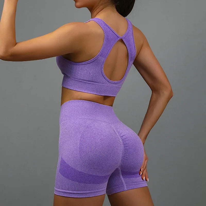 2Pcs Yoga Suit Yoga Sports Underwear Women's Fitness Suit Vest Running Sports Yoga Shorts Set Yoga Set  Workout Set