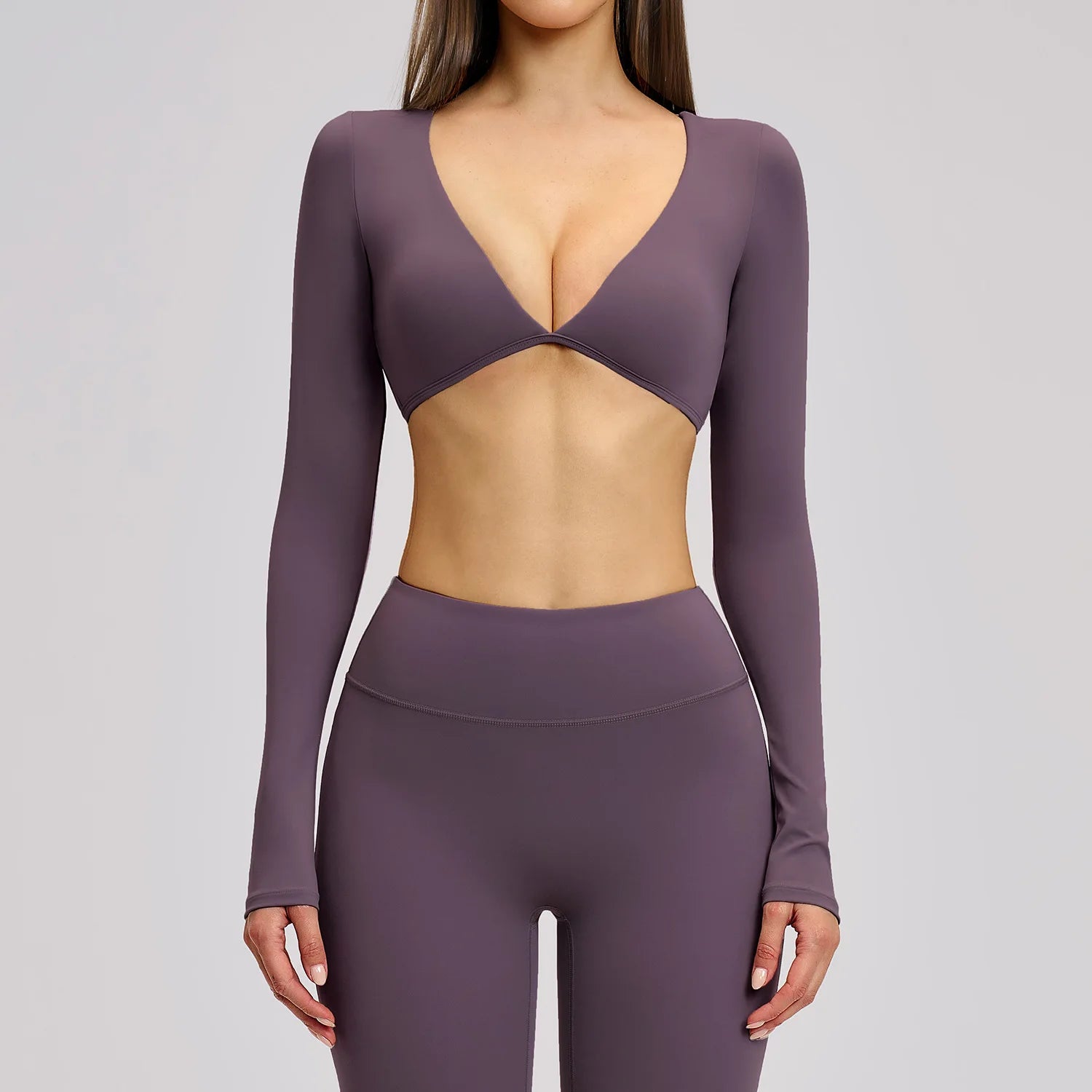 Sports Yoga Long Sleeve V T-shirt Sportswear Woman Gym Women's Female Clothing Slim Fit Sportswear Workout Clothes Fitness Wear